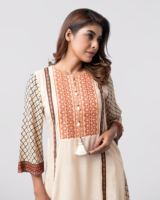 Smart Fit Embroirdered Viscose Ethnic Kurta