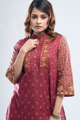 Mid-Length Reactive Printed Smart Fit Ethnic Kurta