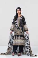 Relaxed Fit Digital Printed Three-Piece Lawn