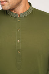Slim Fit Solid-Dyed Panjabi