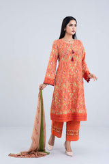 Ready-to-wear Three-Piece Lawn with Chiffon Dupatta