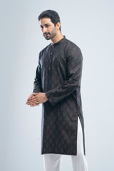 Regular Fit Semi-Formal Jacquard Panjabi