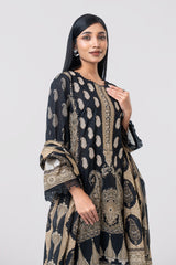 Relaxed Fit Digital Printed Three-Piece Lawn