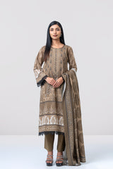 Relaxed Fit Digital Printed Three-Piece Lawn