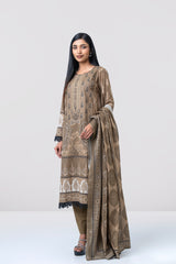 Relaxed Fit Digital Printed Three-Piece Lawn