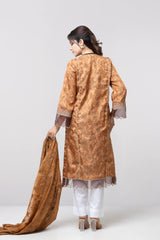 Smart Fit Embroidered Two-Piece Ethnic Set with Silk Dupatta