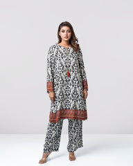 Relaxed Fit Mid-Length Printed Two-Piece Ethnic Set