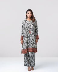 Relaxed Fit Mid-Length Printed Two-Piece Ethnic Set