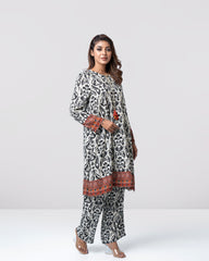 Relaxed Fit Mid-Length Printed Two-Piece Ethnic Set