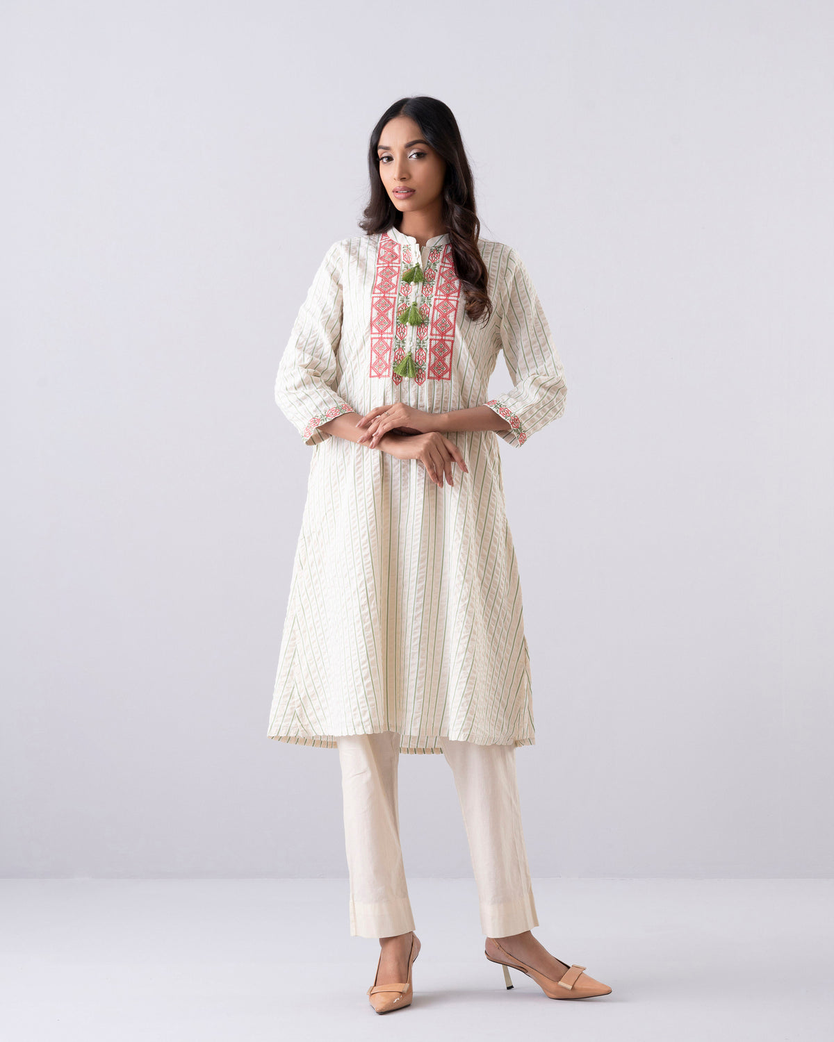 Relaxed Fit Embroidered One-Piece Ethnic Kurta