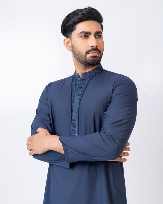 Regular Fit Embroidered Semi-Formal Panjabi