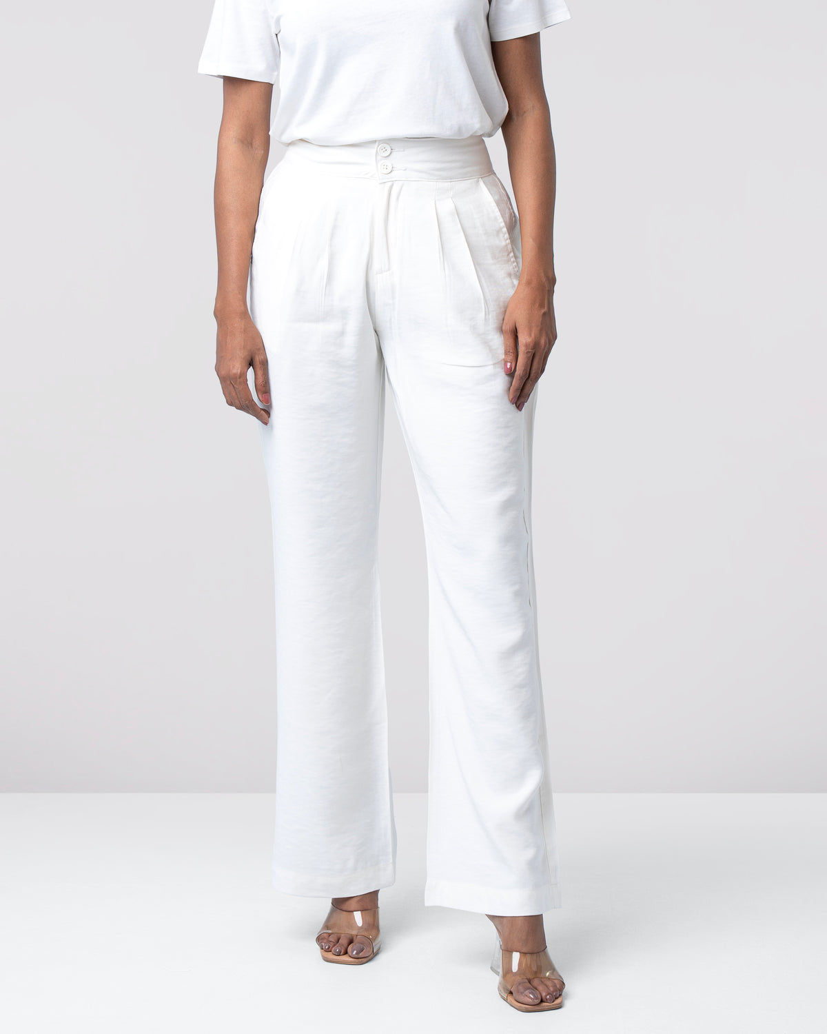 Straight Fit Wide- Leg Twill pant