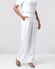 Straight Fit Wide- Leg Twill pant