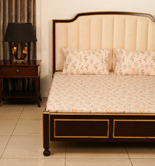 Bed Sheet - Butterscotch Floral (Queen Size)