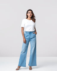 Wide-leg High-Waist Denim