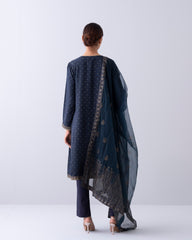 Smart Fit Embroidered Two-Piece Semi Formal Ethnic Set with Organza Dupatta