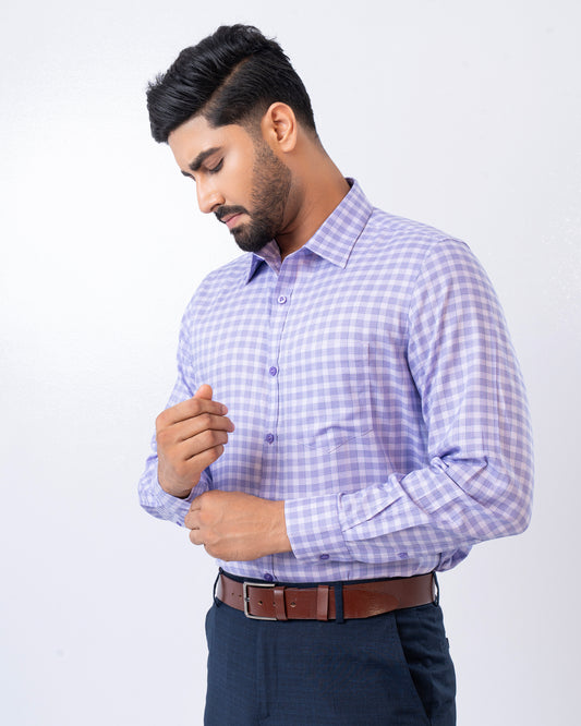 Regular Fit Micro Check Templeton Formal Shirt