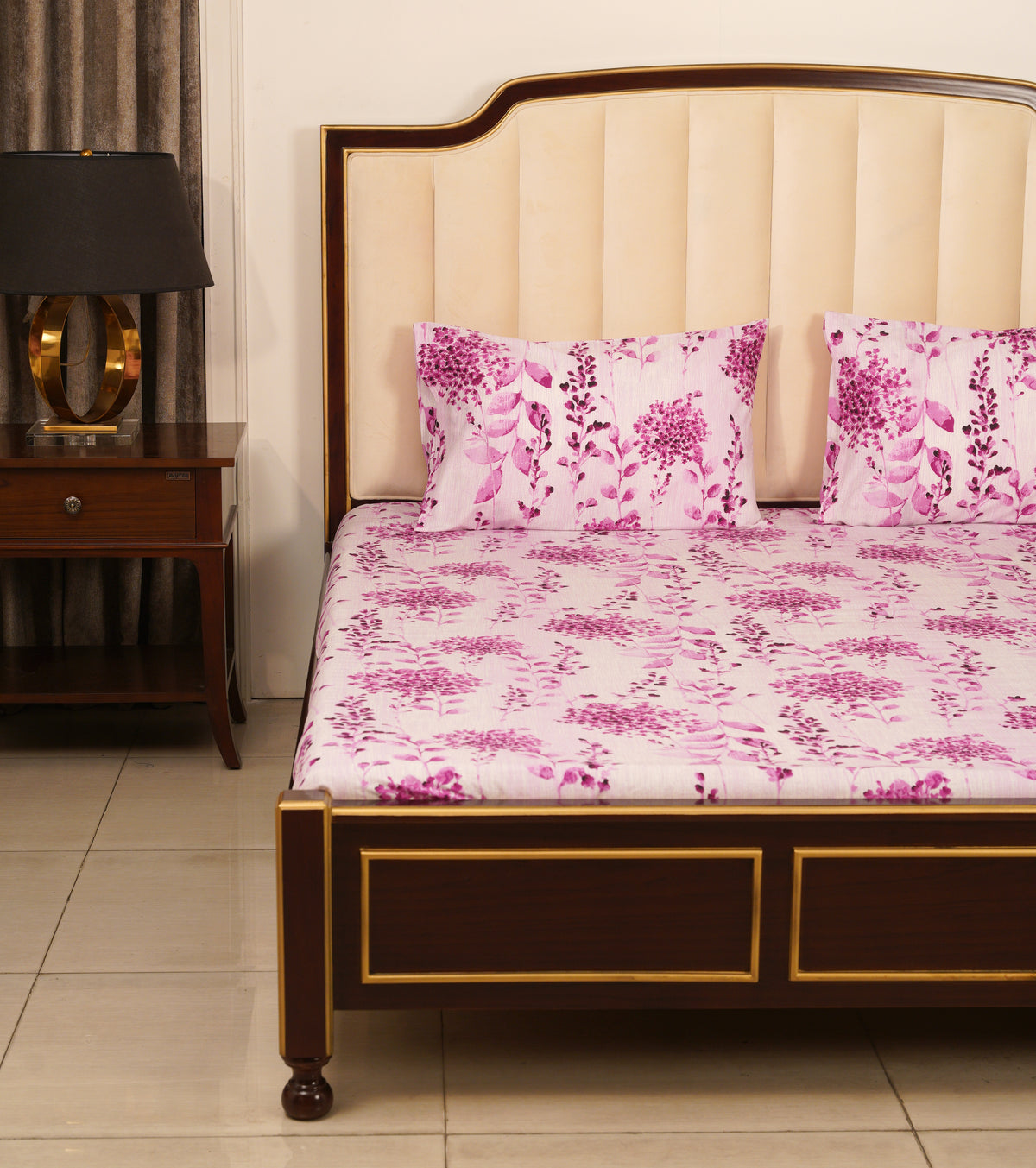 Bedsheets- Purple Floral (King Size)