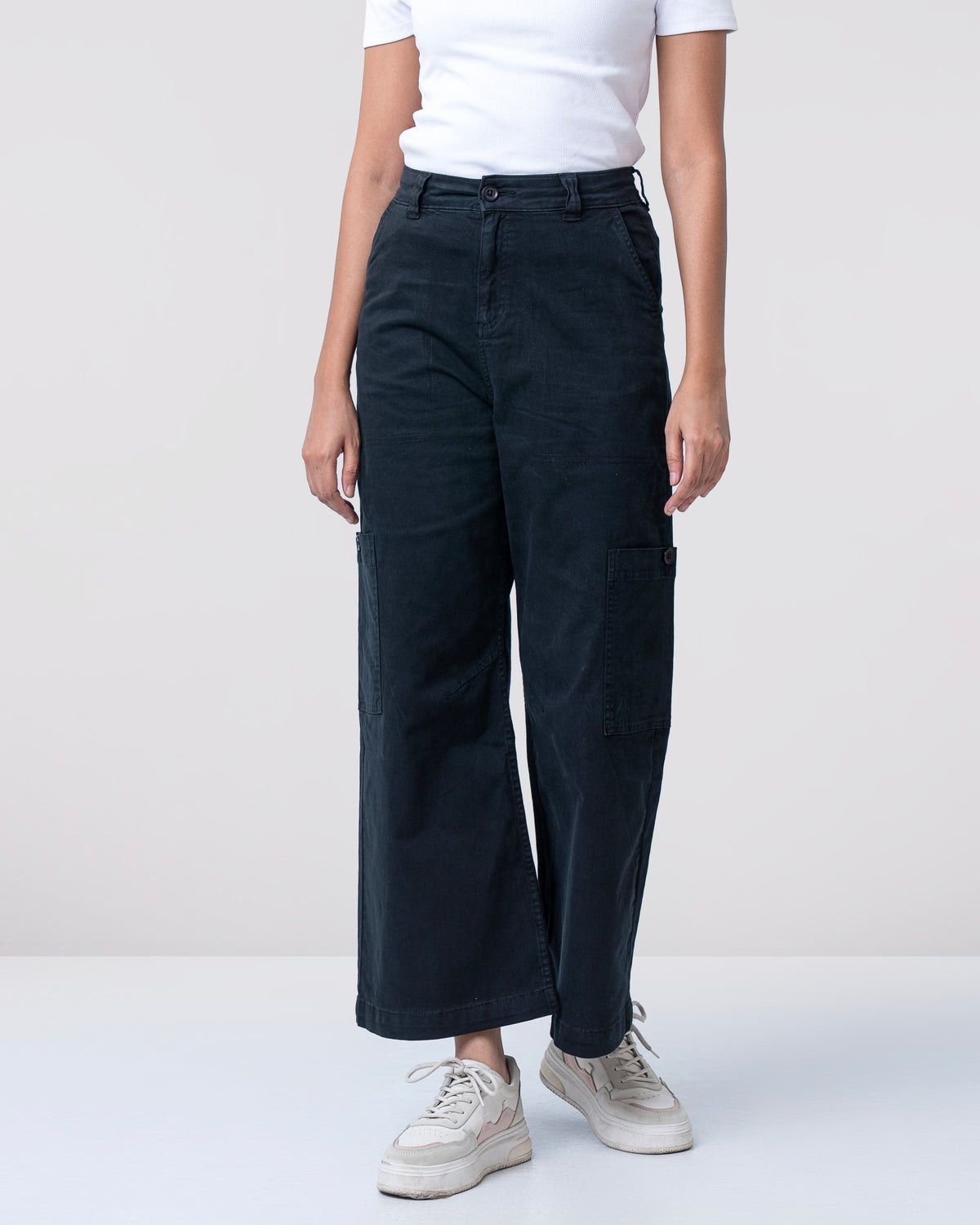 Wide Leg Comfort Stretch Twill Pant