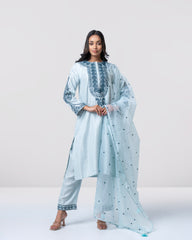 Smart Fit Embroidered Three-Piece Semi-Formal Ethnic Set