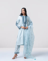 Smart Fit Embroidered Three-Piece Semi-Formal Ethnic Set