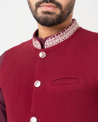 Regular Fit Embroidered Semi-Formal Waistcoat