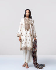 Smart Fit Printed Two-Piece Lawn with Silk Dupatta