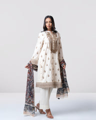 Smart Fit Printed Two-Piece Lawn with Silk Dupatta