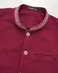Regular Fit Embroidered Semi-Formal Waistcoat