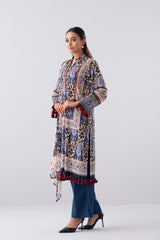 Relaxed Fit Printed Three-Piece Lawn with Chiffon Dupatta