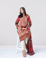 Smart Fit Embroidered Two-Piece Lawn with Silk Dupatta