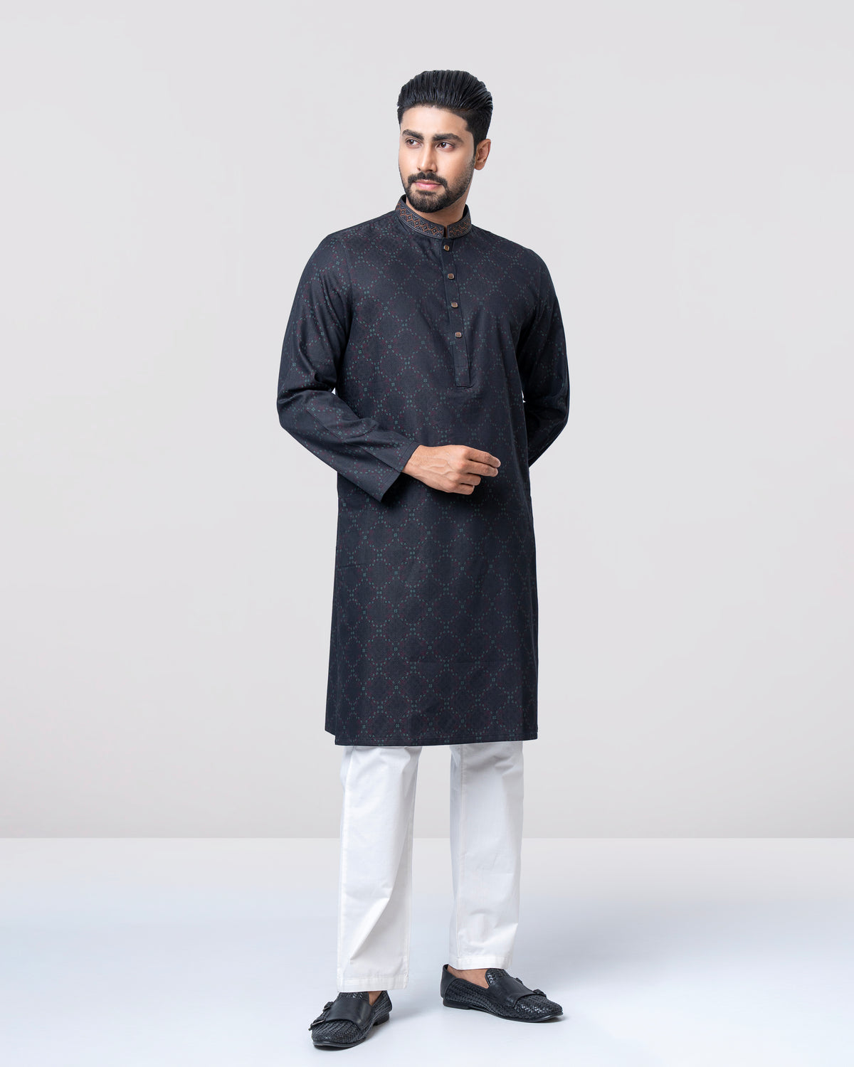 Regular Fit Embroidered Semi-Formal Panjabi