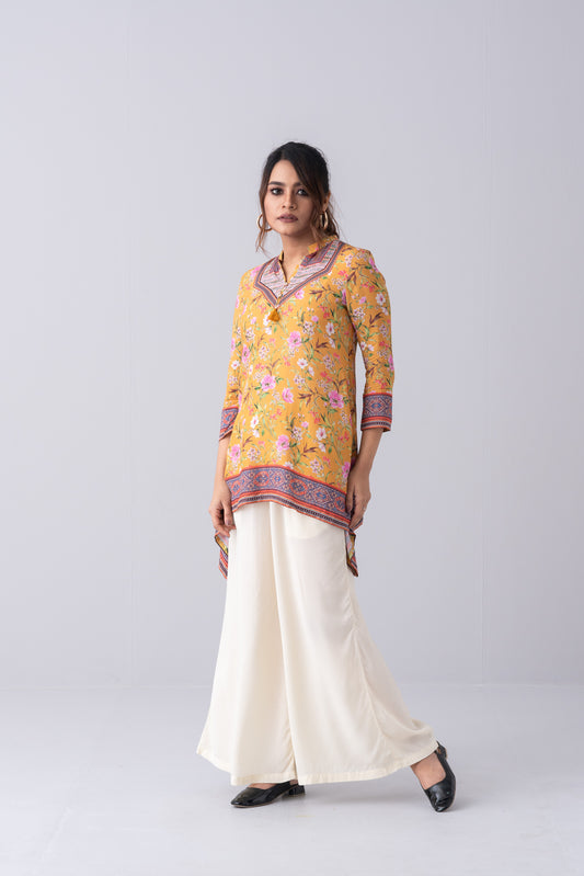 AOP Printed Floral  Viscose Fashion Top - Mystika
