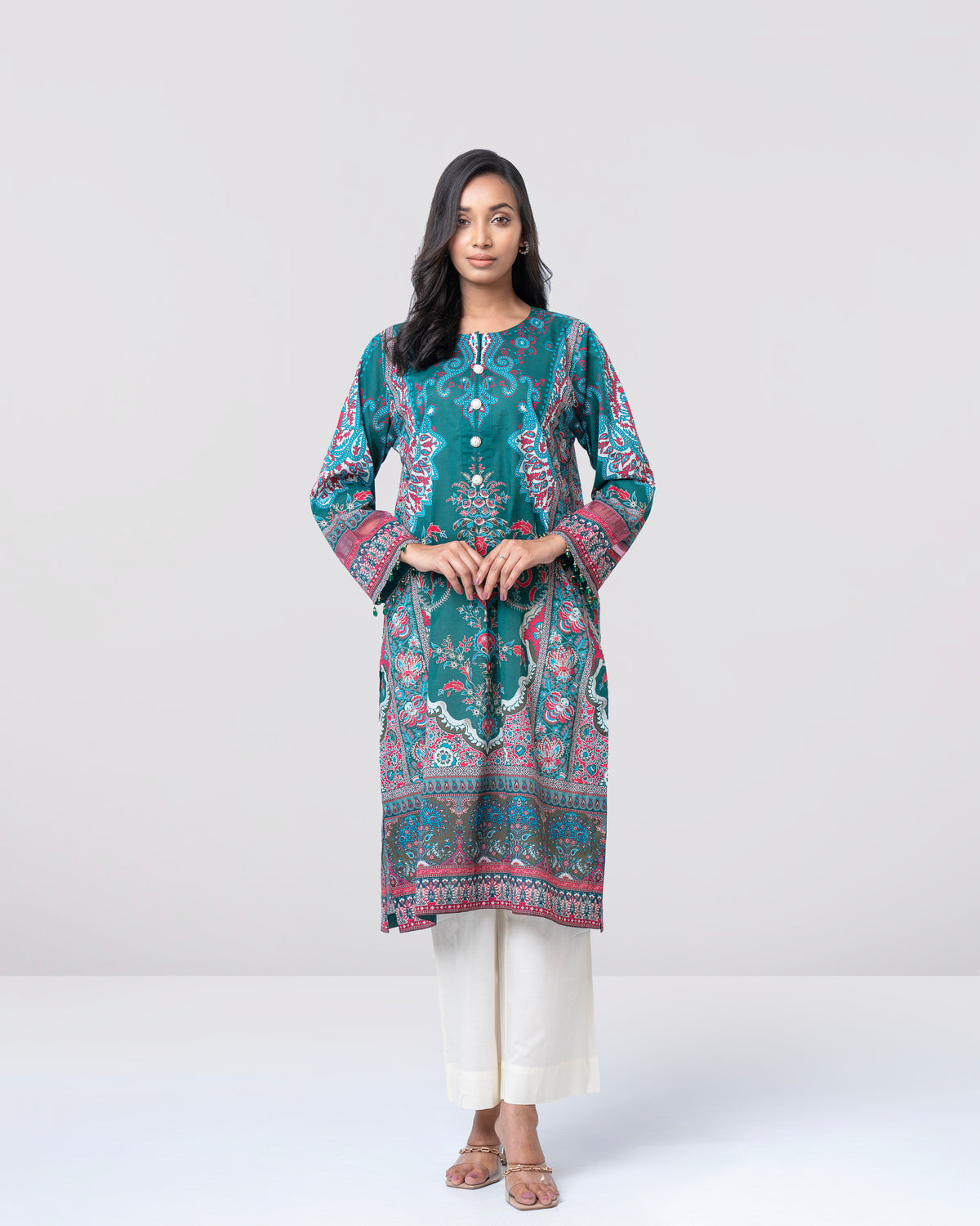 Relaxed Fit Printed Lawn Kurta