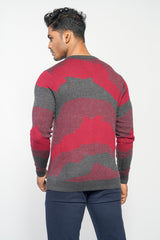 Camouflage-Style Jacquard Sweater