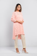 Rotary Printed and Embroidered Ethnic Kurti - One Piece