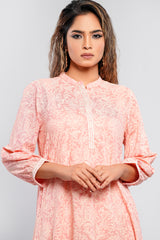 Rotary Printed and Embroidered Ethnic Kurti - One Piece