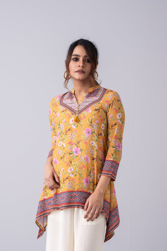 AOP Printed Floral  Viscose Fashion Top - Mystika