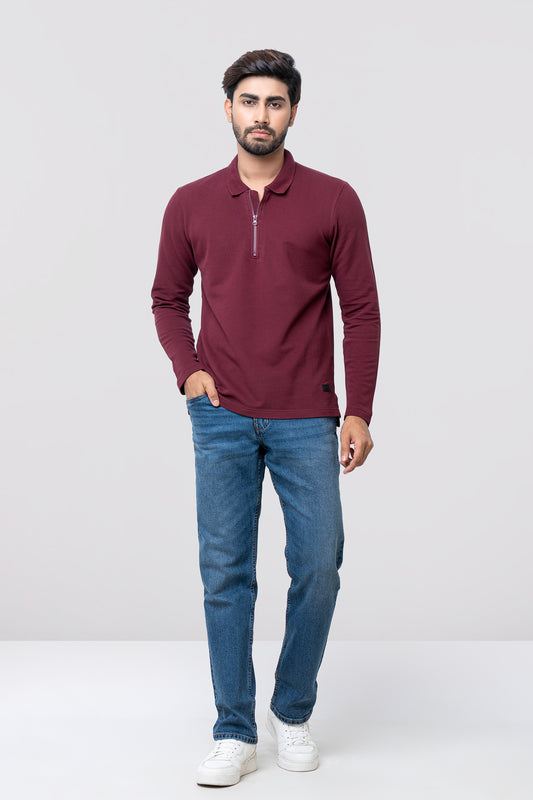 Regular Fit Cotton Double Pique Polo Shirt