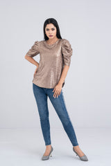 Sequin-Embroidered Fashion Top - Bling