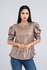 Sequin-Embroidered Fashion Top - Bling