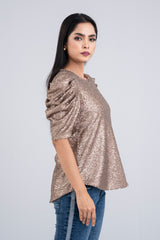 Sequin-Embroidered Fashion Top - Bling
