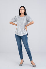 Sequin-Embroidered Fashion Top - Bling