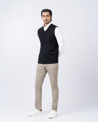 Regular Fit Solid Sweater Vest
