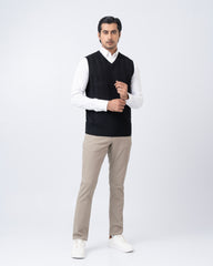 Regular Fit Solid Sweater Vest