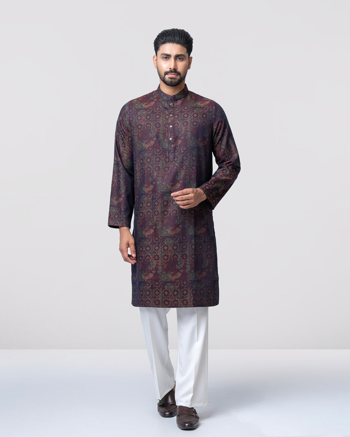 Regular Fit Embroidered Semi-Formal Panjabi