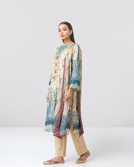 Smart-Fit Embroidered Three-Piece Lawn with Chiffon Dupatta