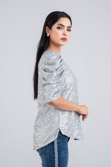 Sequin-Embroidered Fashion Top - Bling