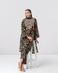 Relaxed Fit Embroidered Three-Piece Lawn with Organza Dupatta