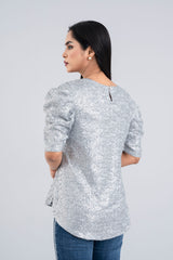 Sequin-Embroidered Fashion Top - Bling